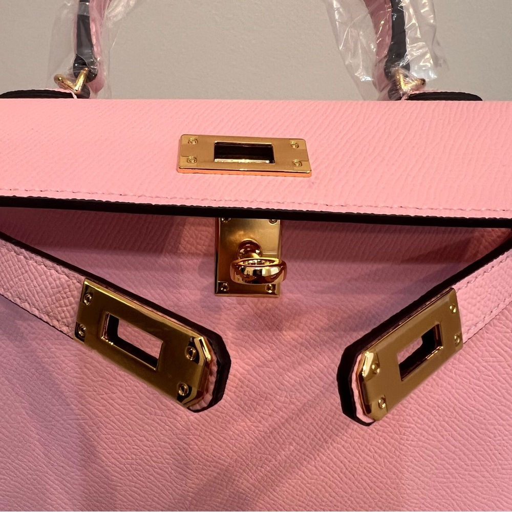 19cm Epsom Leather mini handbag with shoulder strap, Gold hardware - Picture 9 of 12